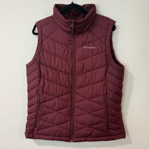 Columbia Women’s Heavenly Vest Insulated Omni Heat Puffer Red XL Full Zip - Picture 1 of 7
